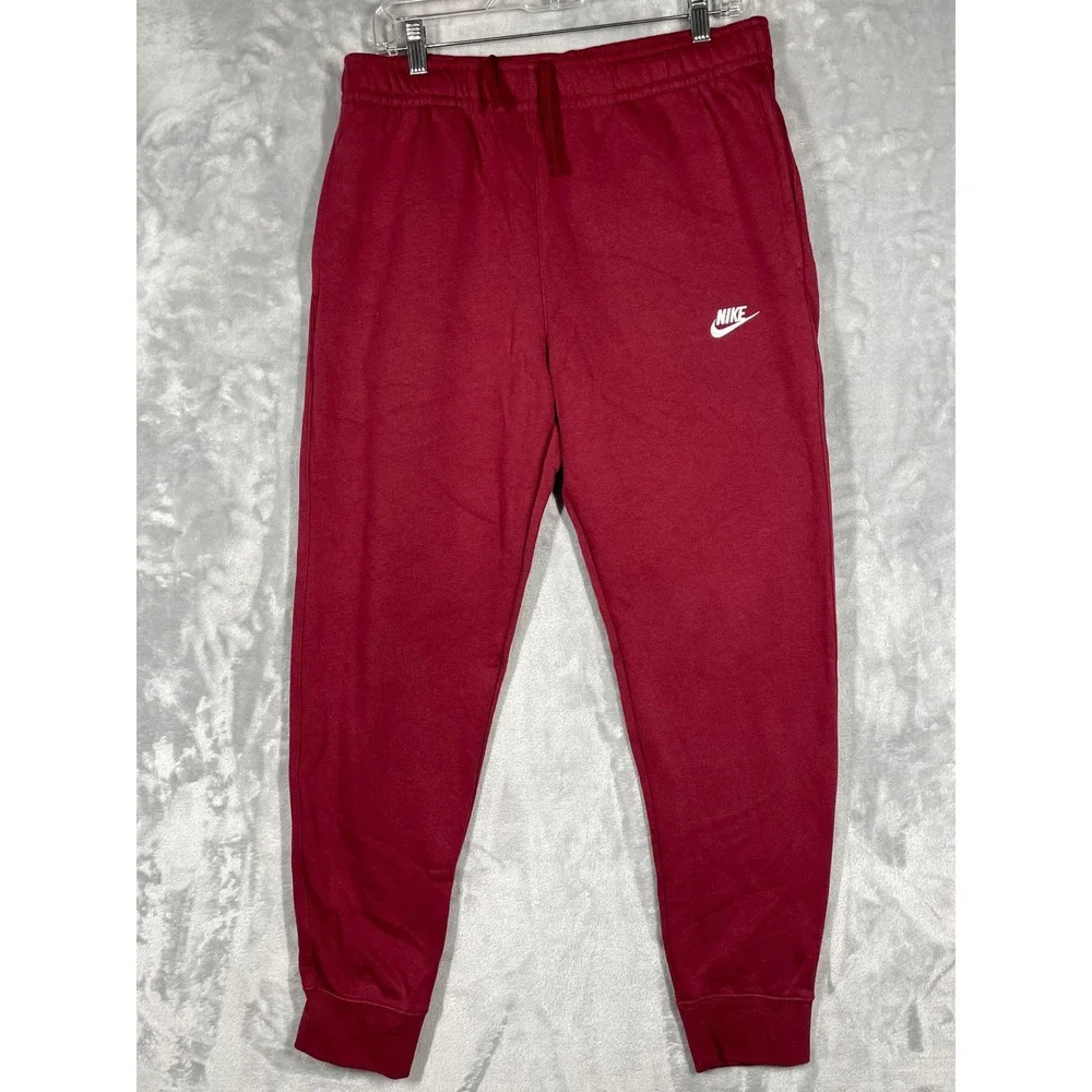 Nike Mens Sportswear Club Fleece Joggers Burgundy Maroon Red BV2671-677 Size L